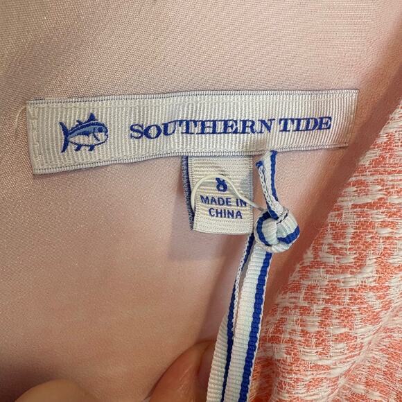 Southern Tide - Sleeveless Shift Dress Scalloped Hem-Shell Pink-Size 8-NWT - Picture 3 of 8